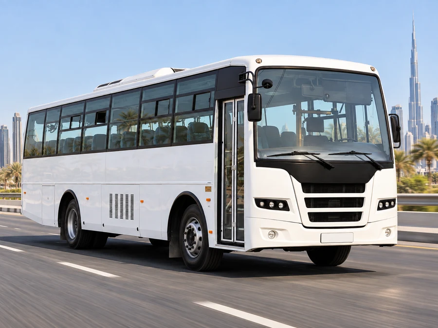 Ashok Leyland staff bus representing recurring corporate staff and workforce transport services