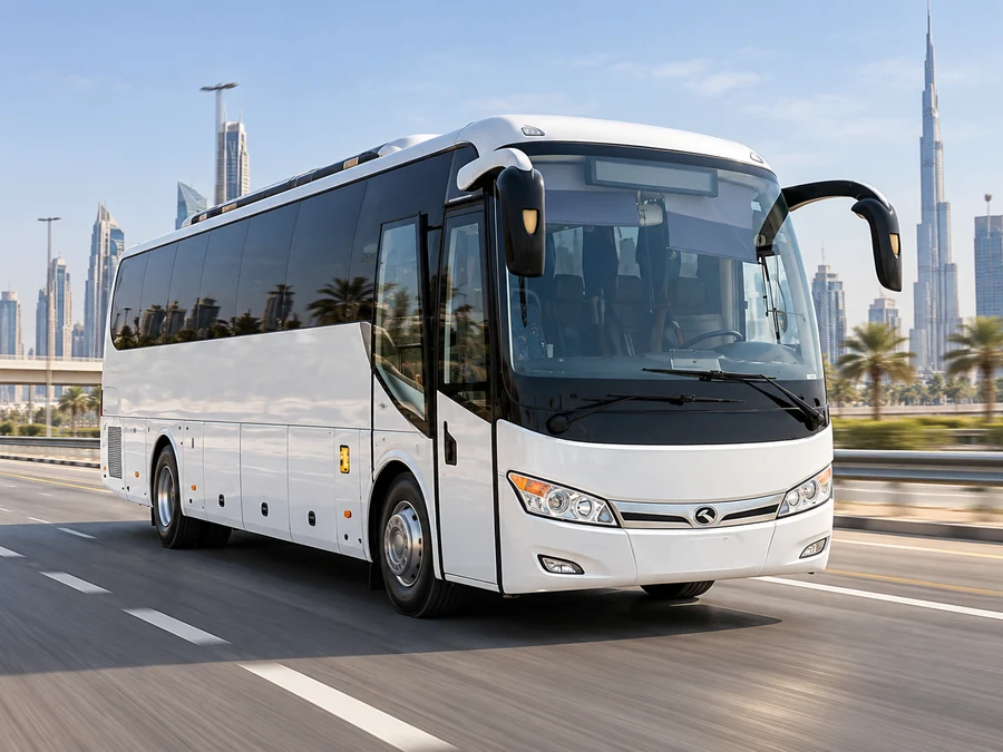 King Long luxury coach representing charter and coach bus rental Dubai