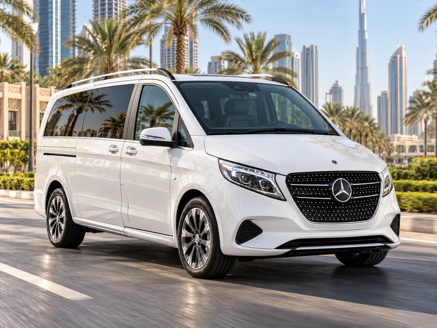 Mercedes-Benz V-Class representing luxury van rental Dubai