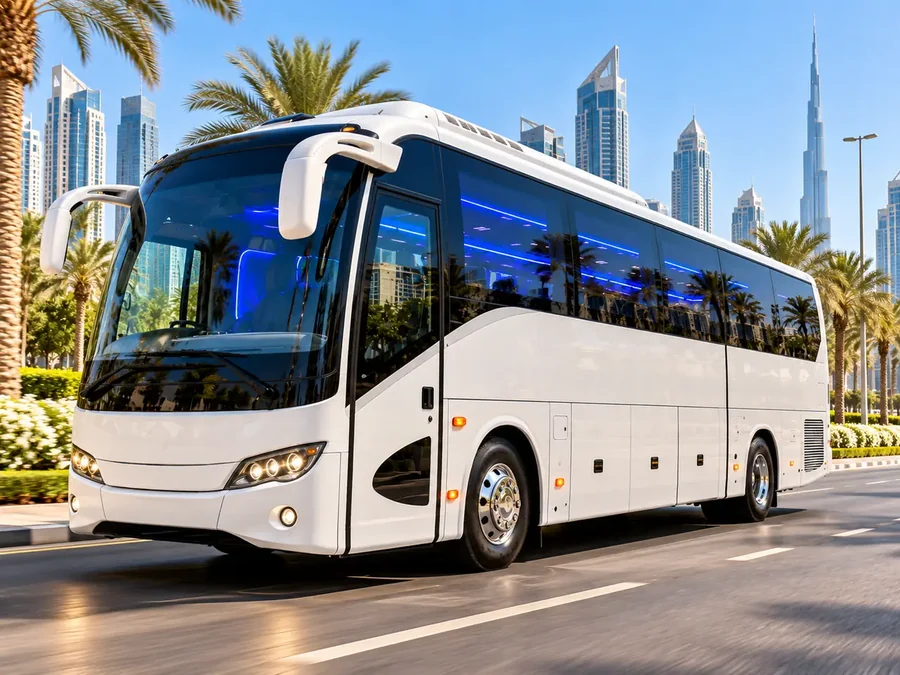 Luxury party bus event coach for weddings birthdays and group events in Dubai